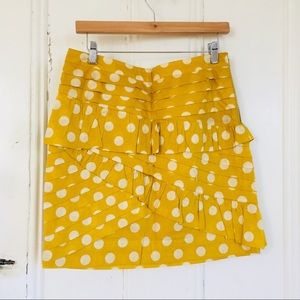 Anthropologie Golden Rüffle Polka Dot Skirt